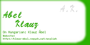 abel klauz business card