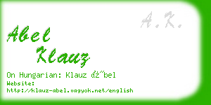 abel klauz business card